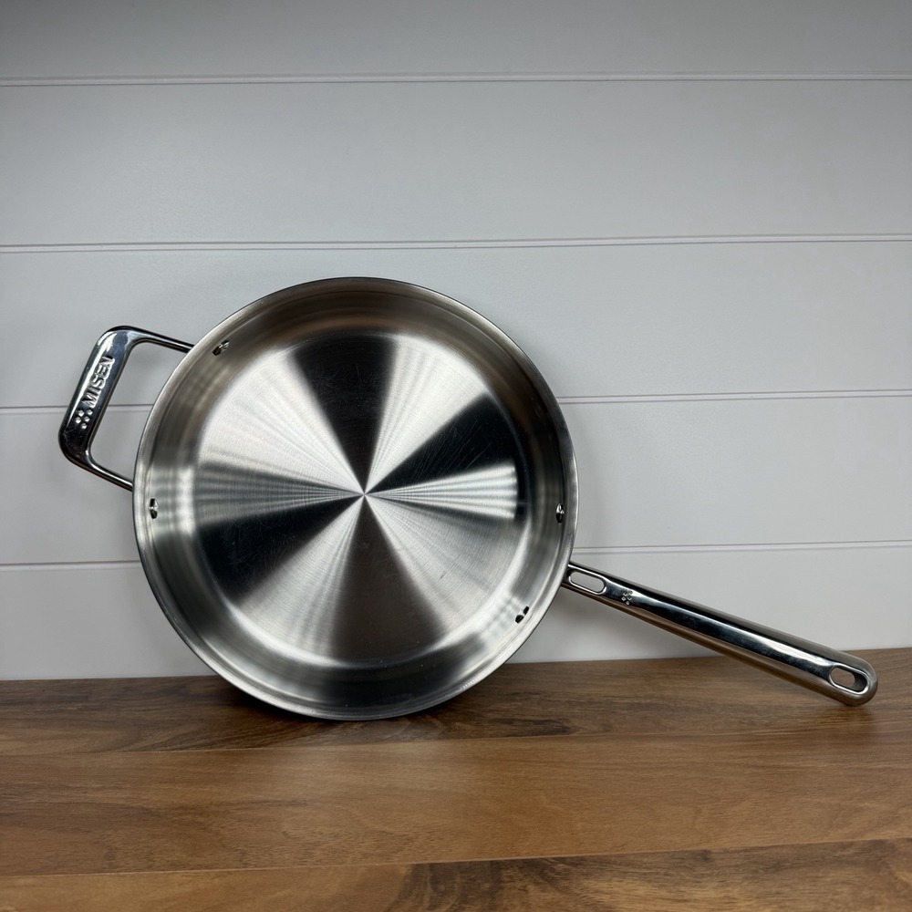 Misen 3 Qt Saute Pan 5 Ply Stainless Steel Gormet Kitchen No Lid Two Handle